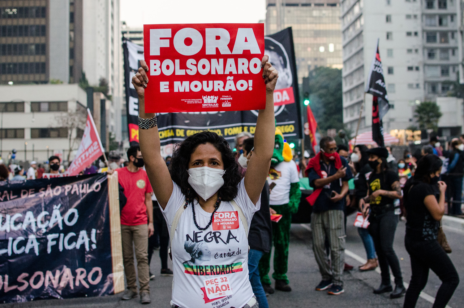 Ato Fora Bolsonaro em julho de 2021. Crédito: Gero Rodrigues